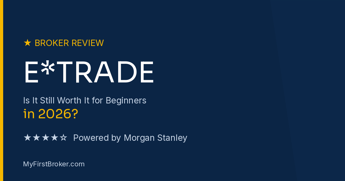 E*TRADE review graphic for beginner investors 2026